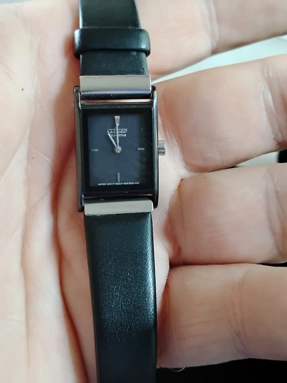 Citizen Blue Dial Rectangular Women's Watch with Black Strap